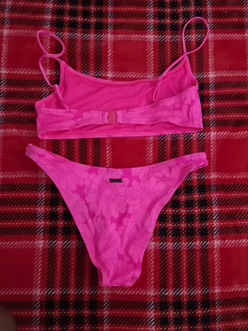 triangl swimwear Hot Pink Floral Scoop Bikini Set